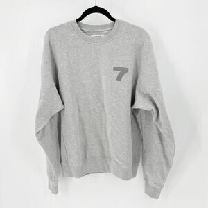 7 Days Active Monday crew neck sweatshirt oversized heather gray cotton size S